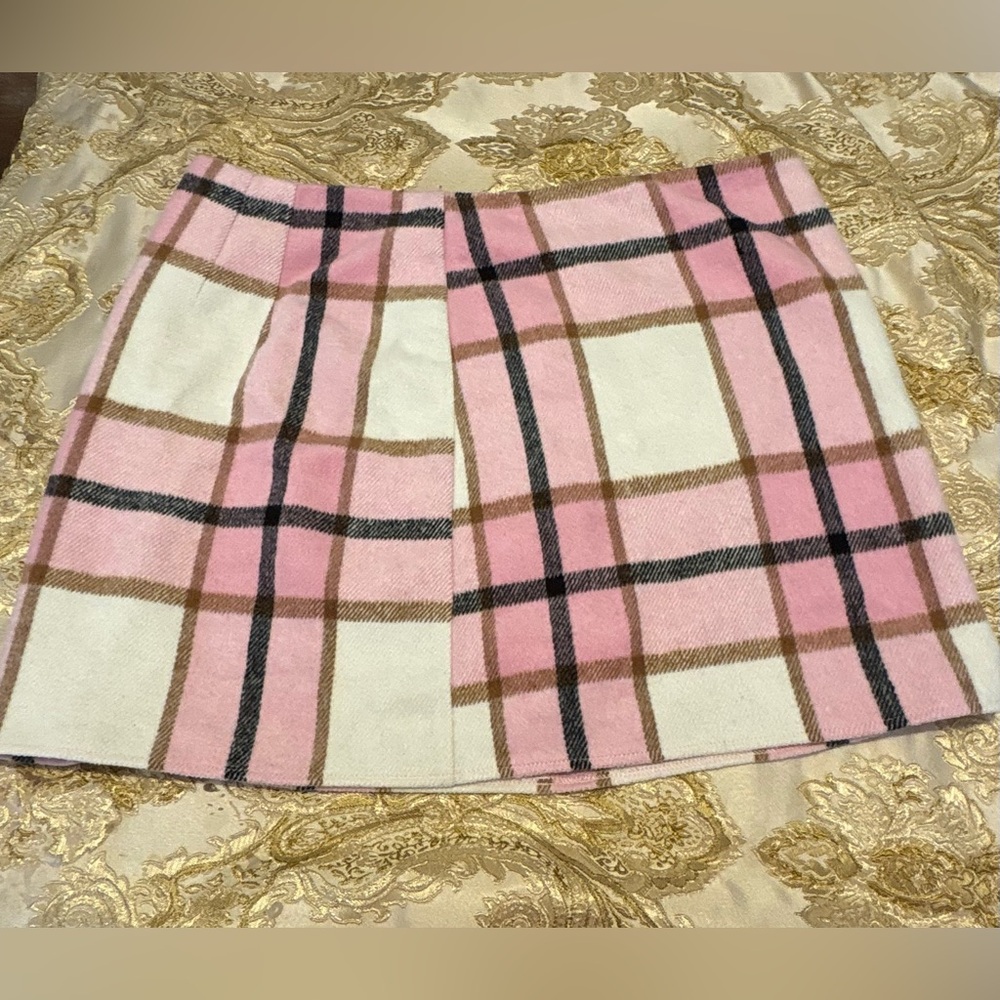 Super Cute Plaid Pink and White Women's Skirt 2 XL
